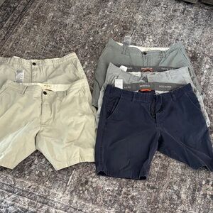 Dockers Men's Flat Front Shorts - Beige, Gray, and Navy